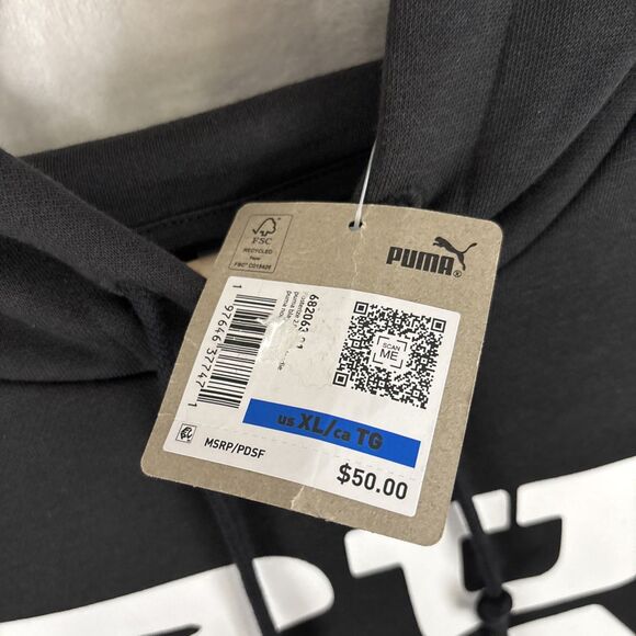 Puma Hoodie Men's XL Black Hoops Posterize 2.0 Sweatshirt Graphic Pullover NWT - Picture 4 of 7